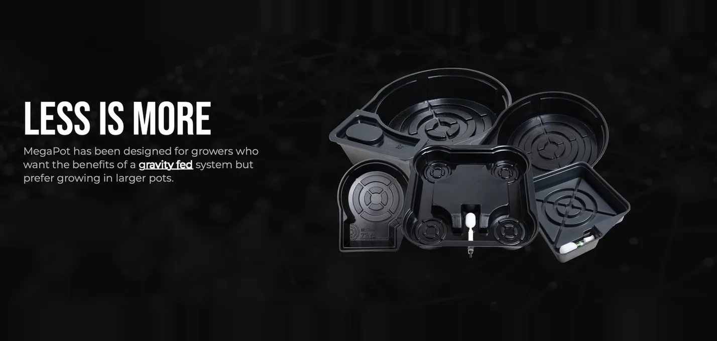 The MegaPot gravity-fed pot and tray system